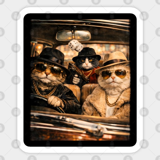 Gangster Cats Crew Sticker by Champanie's Store